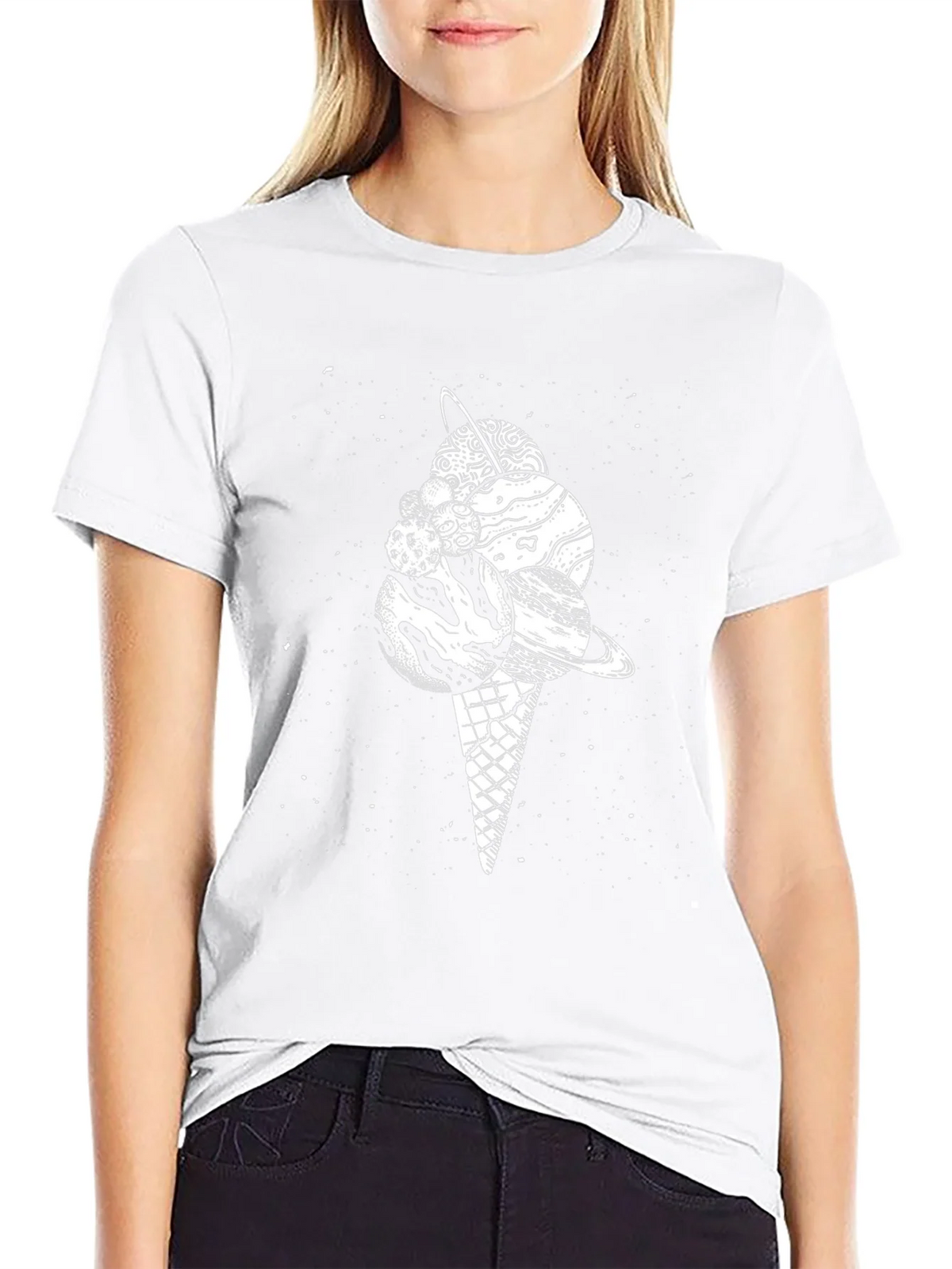 Space Ice Cream Black T-Shirt product image 8