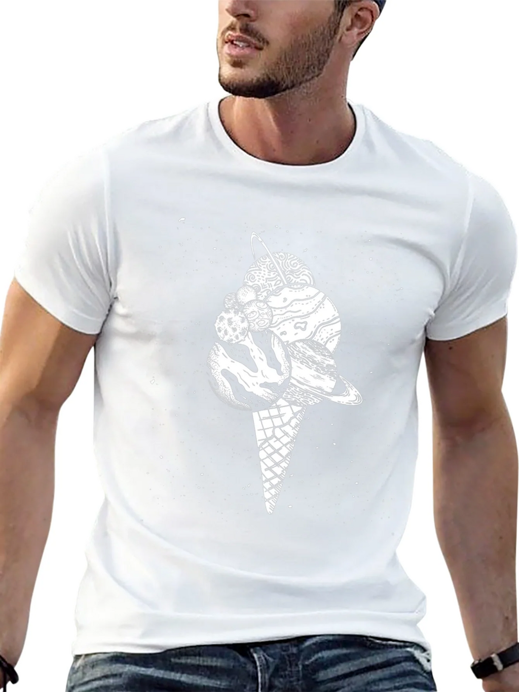 Space Ice Cream Black T-Shirt product image 12