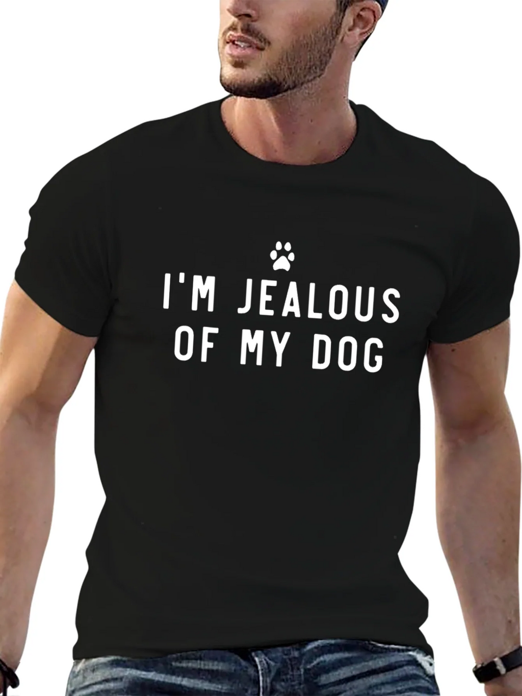 Jealous of My Dog Funny Novelty Graphic Tee product image 6