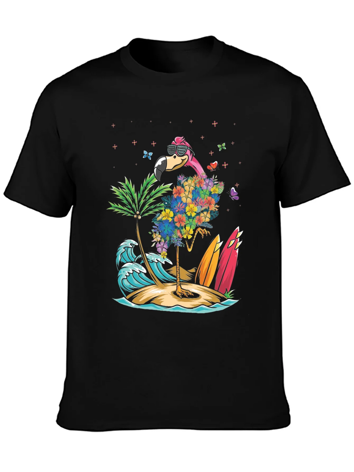 Tropical Flamingo Beach T-Shirt product image 3