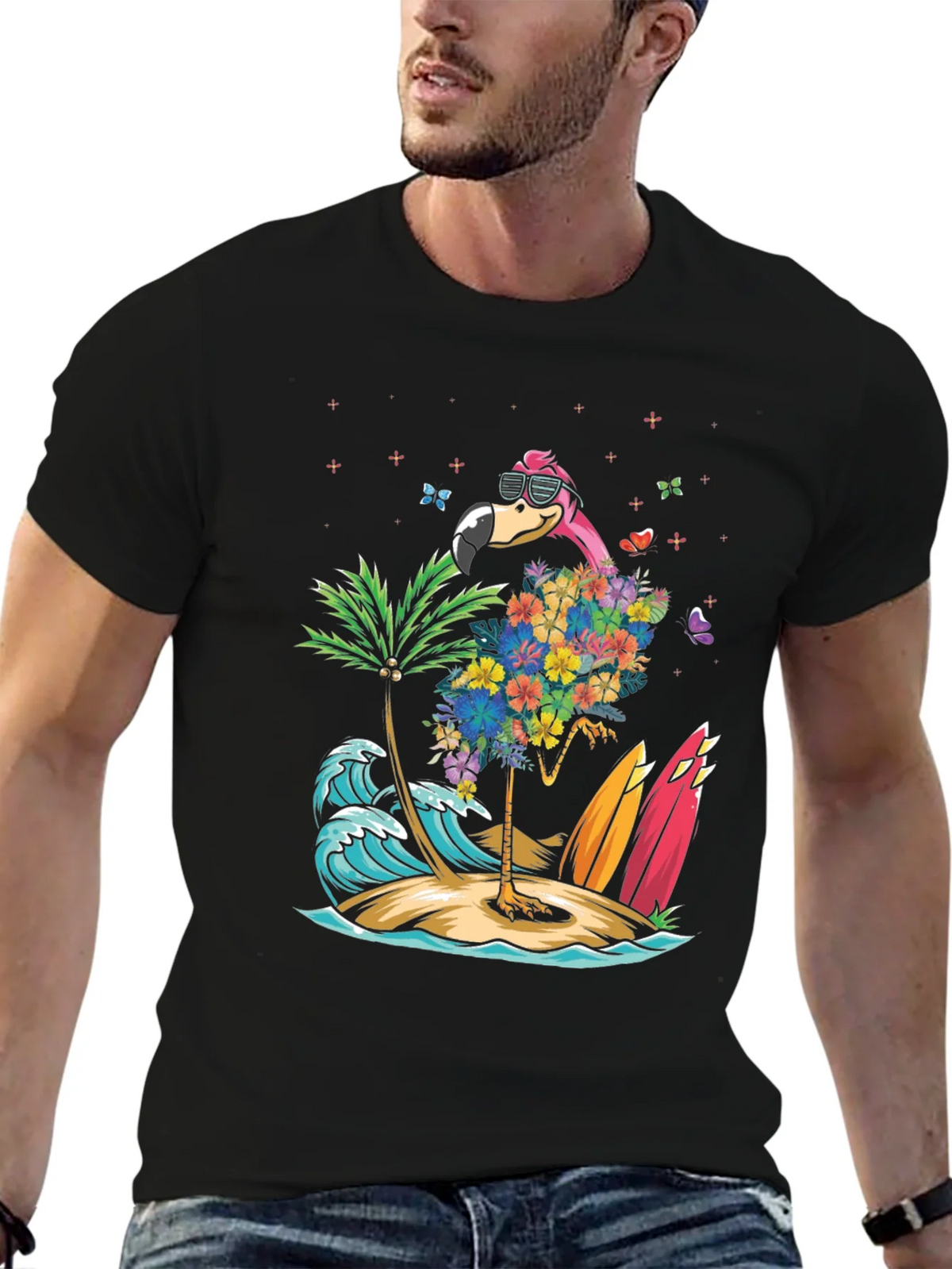 Tropical Flamingo Beach T-Shirt product image 6