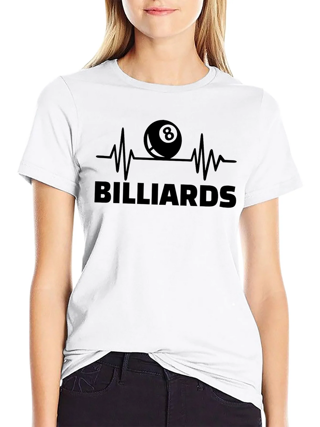 Billiards Eight Ball Heartbeat Graphic Tee product image 5
