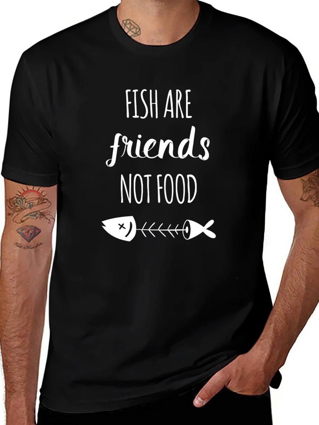 Fish Are Friends Graphic Tee - Vegan Statement Shirt product image 1