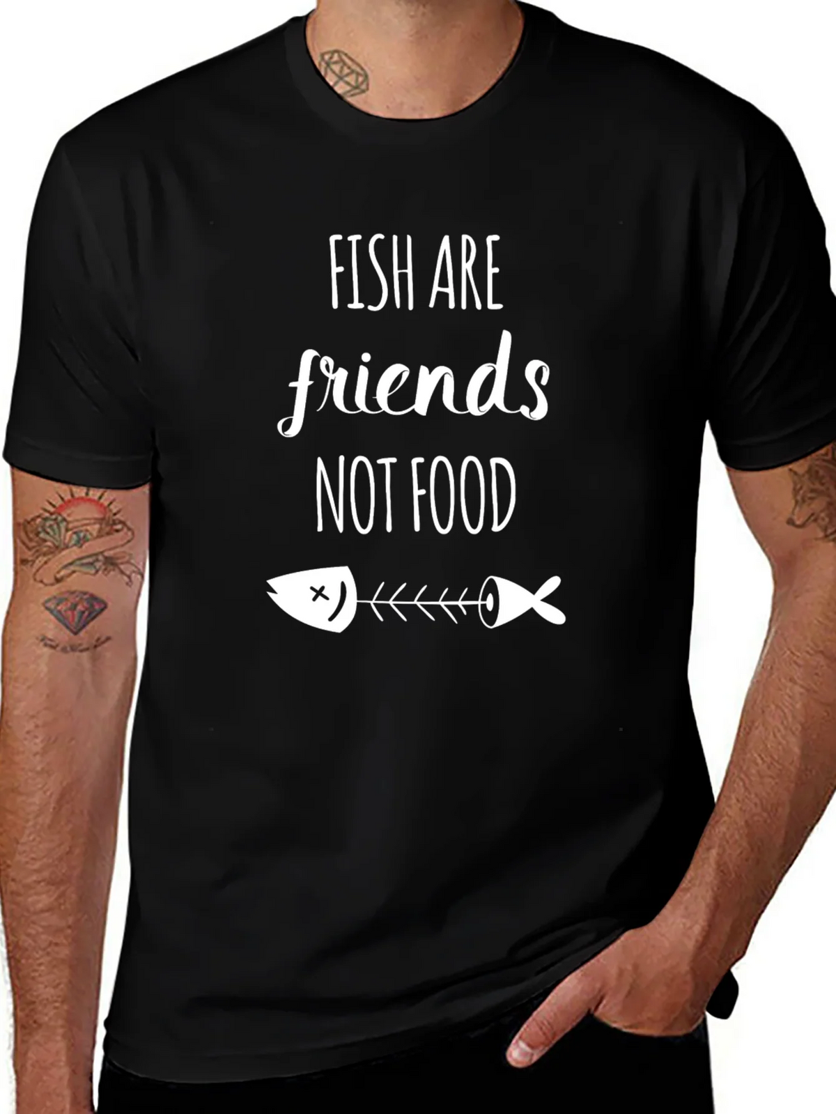 Fish Are Friends Graphic Tee - Vegan Statement Shirt product image 1