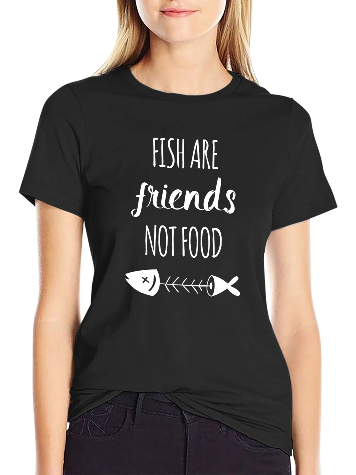 Fish Are Friends Graphic Tee - Vegan Statement Shirt product image 2