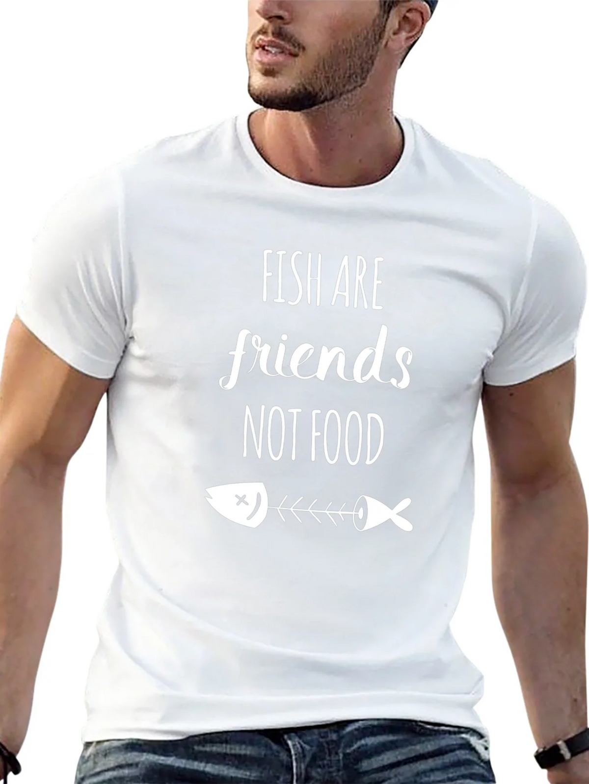 Fish Are Friends Graphic Tee - Vegan Statement Shirt product image 12