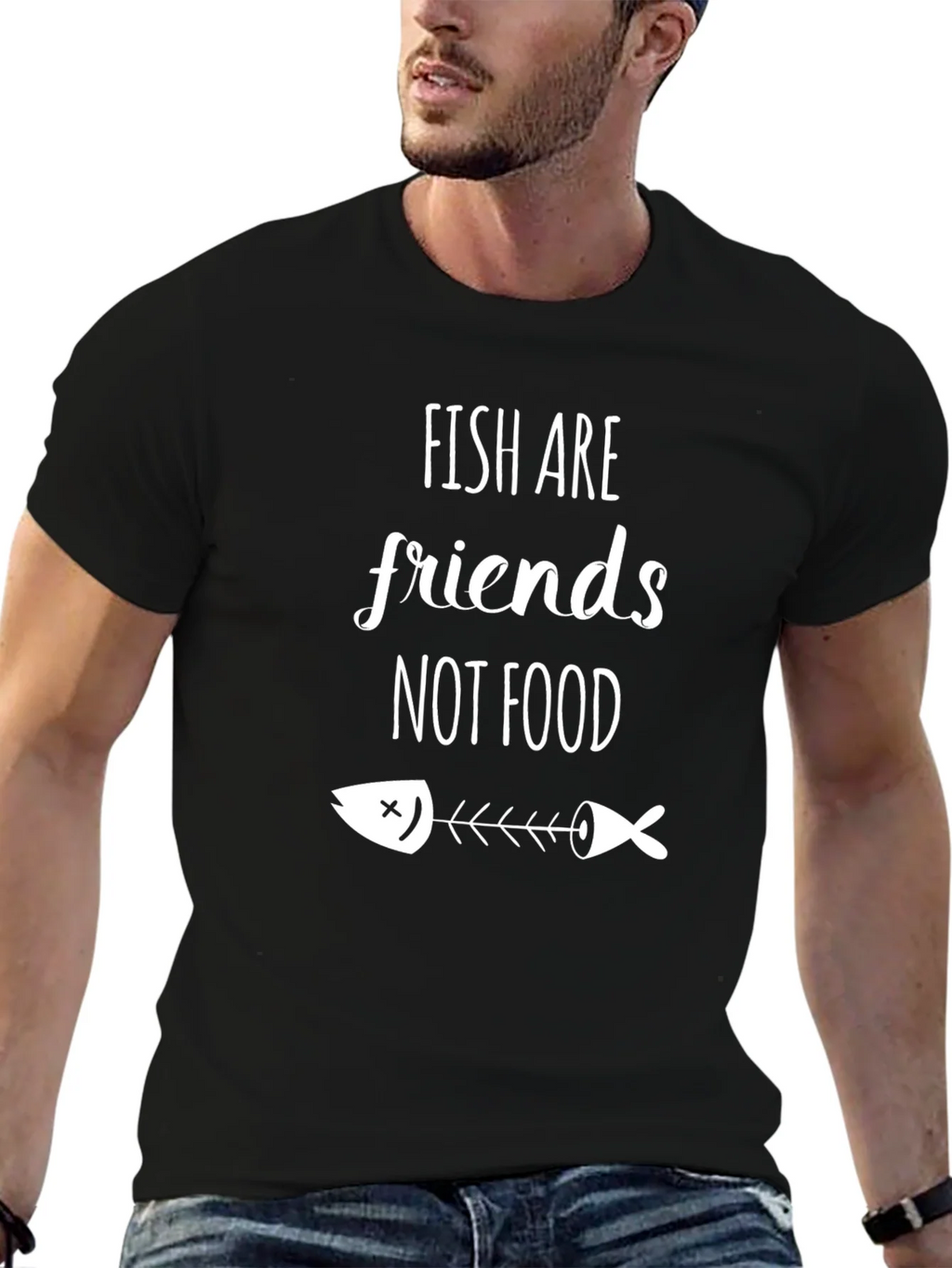 Fish Are Friends Graphic Tee - Vegan Statement Shirt product image 6