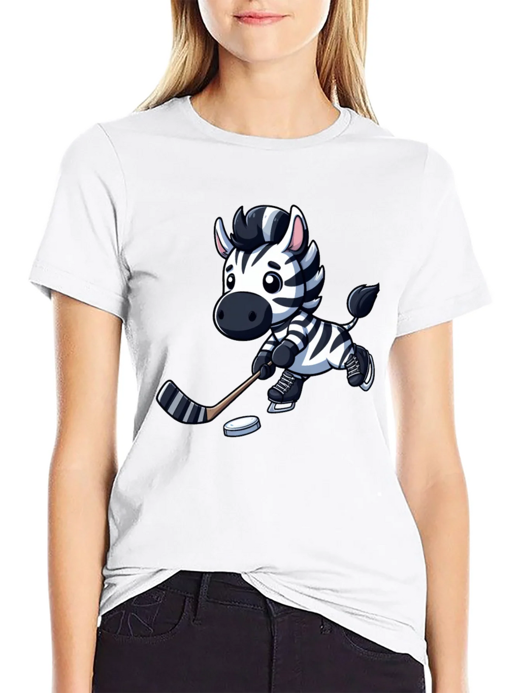 Zebra Hockey Player T-Shirt - Cool Cartoon Design product image 8