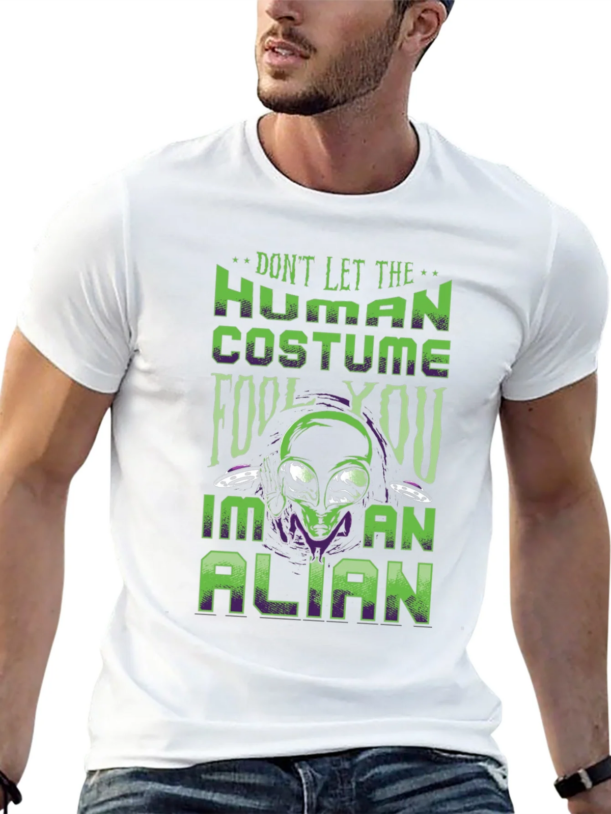 Dont Let The Human Costume Fool You Alien T-Shirt product image 12
