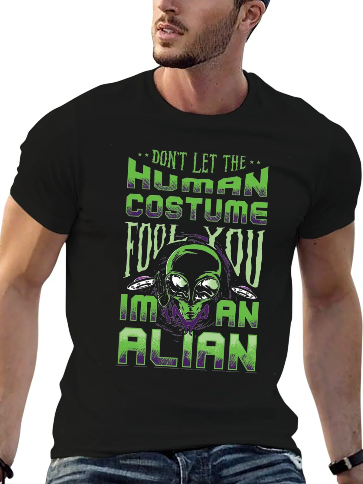 Dont Let The Human Costume Fool You Alien T-Shirt product image 6