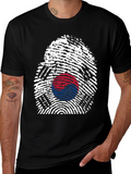 South Korea Flag Fingerprint Graphic T-Shirt product image 1