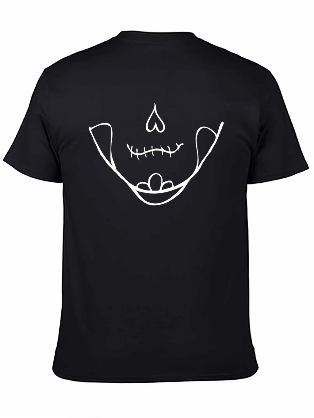 Skull Smile Graphic Tee - Black Cotton Casual product image 4