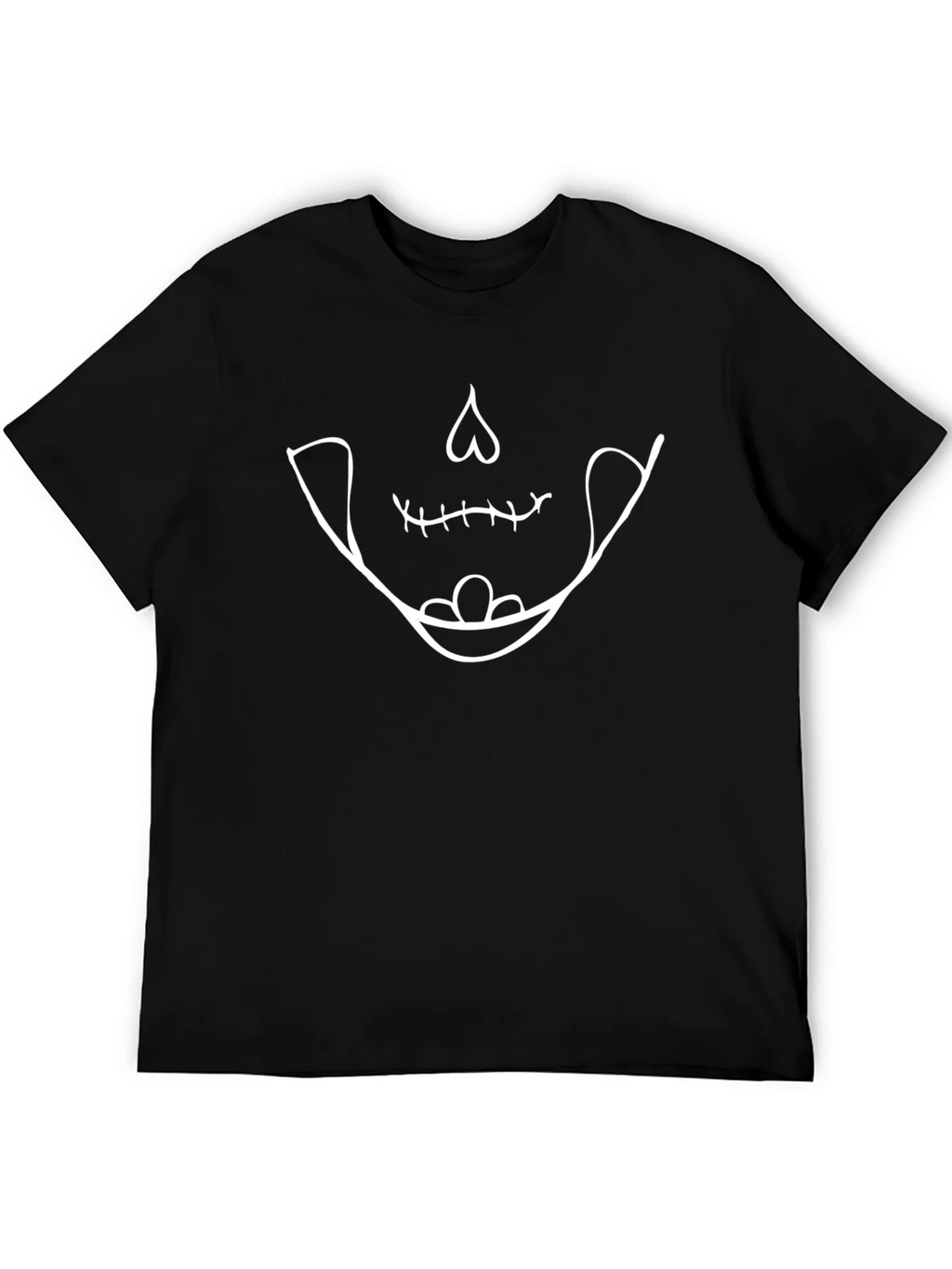 Skull Smile Graphic Tee - Black Cotton Casual product image 5