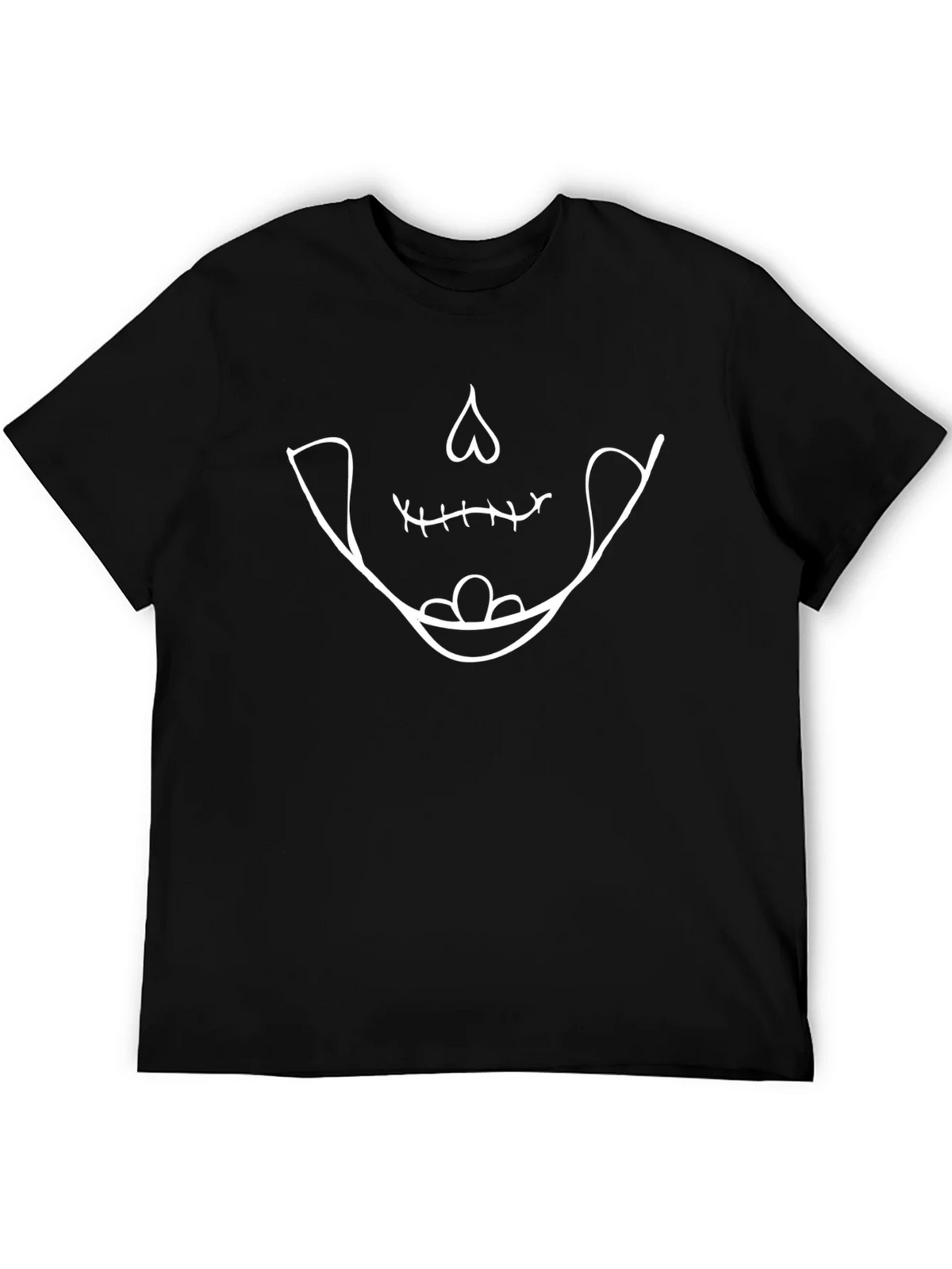 Skull Smile Graphic Tee - Black Cotton Casual product image 5