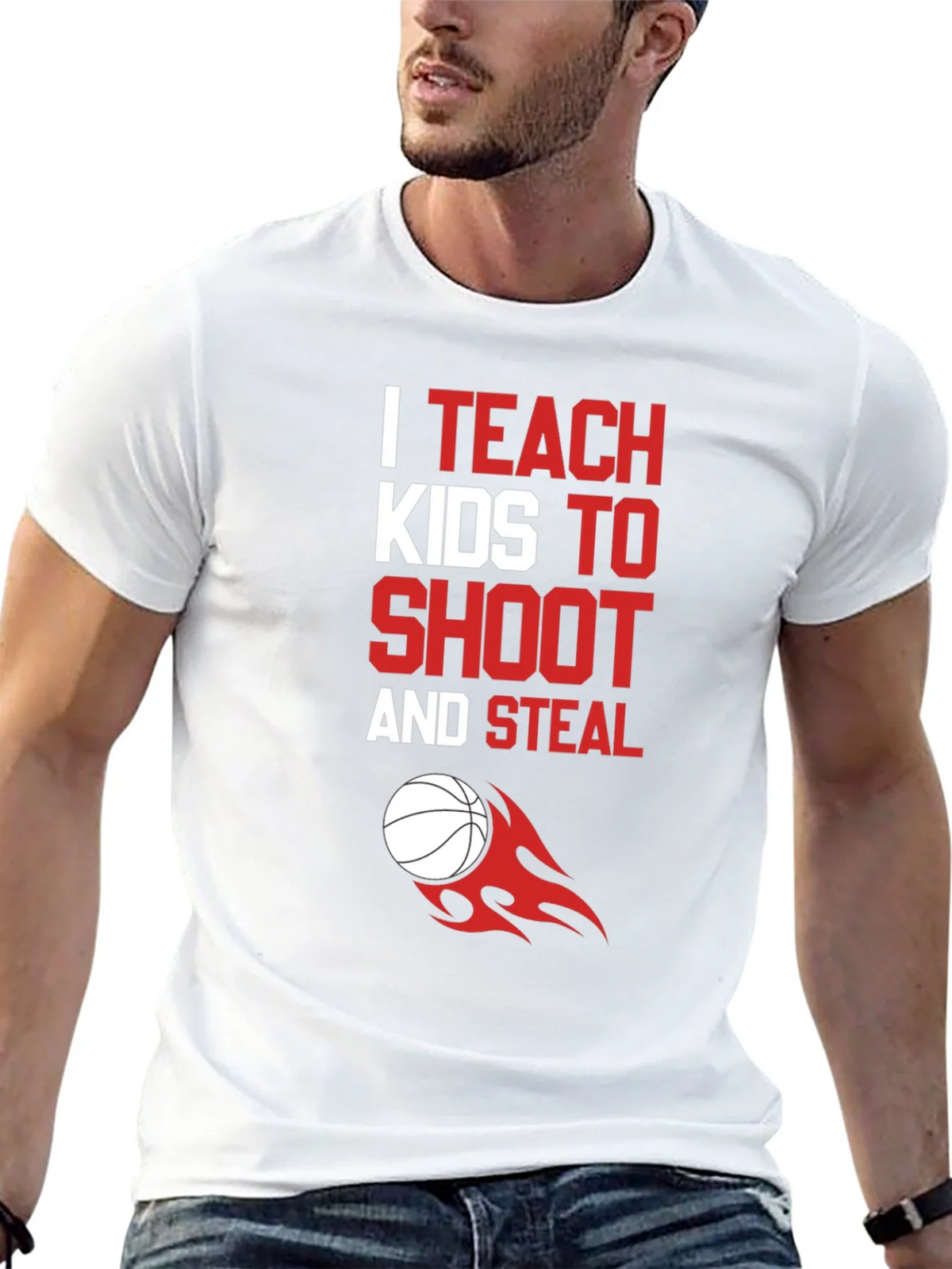 I Teach Kids to Shoot & Steal T-Shirt - Basketball Coach Tee product image 10
