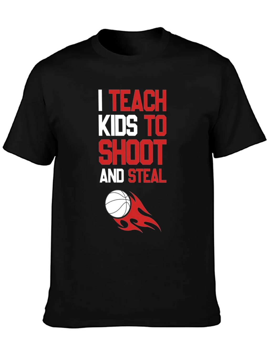 I Teach Kids to Shoot & Steal T-Shirt - Basketball Coach Tee product image 2