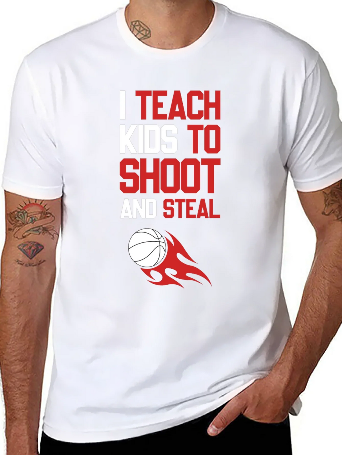 I Teach Kids to Shoot & Steal T-Shirt - Basketball Coach Tee product image 6