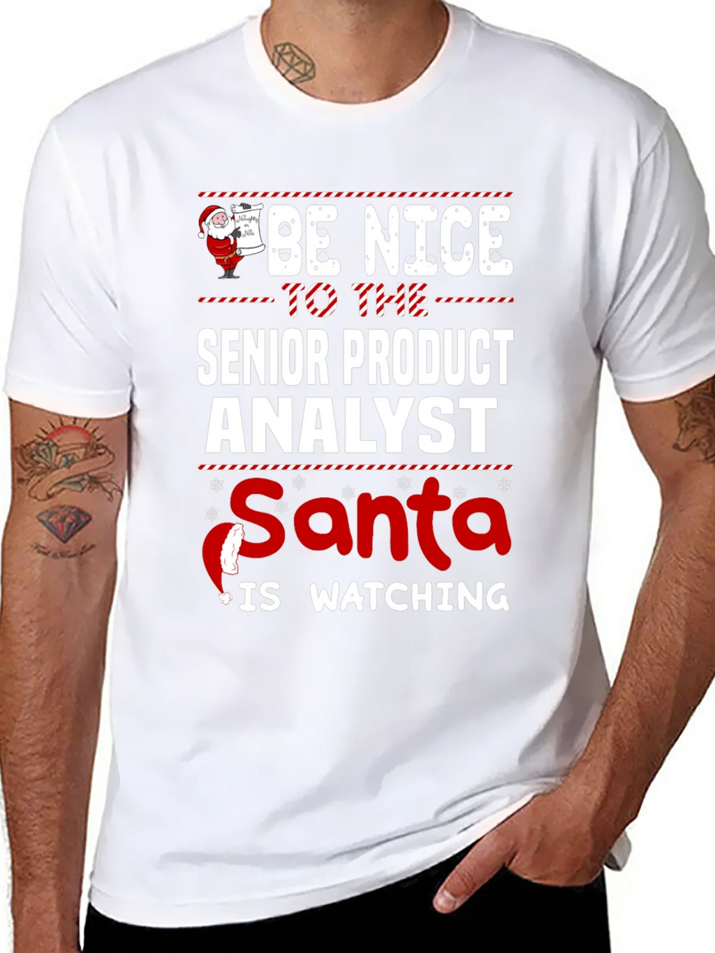 Senior Product Analyst Santa Watching T-Shirt product image 5