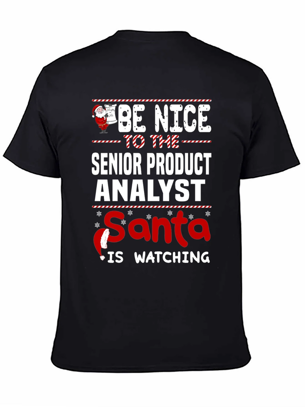 Senior Product Analyst Santa Watching T-Shirt product image 3