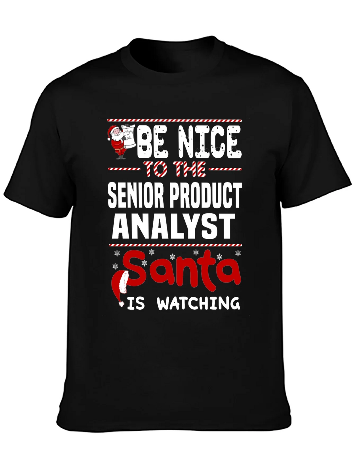 Senior Product Analyst Santa Watching T-Shirt product image 2