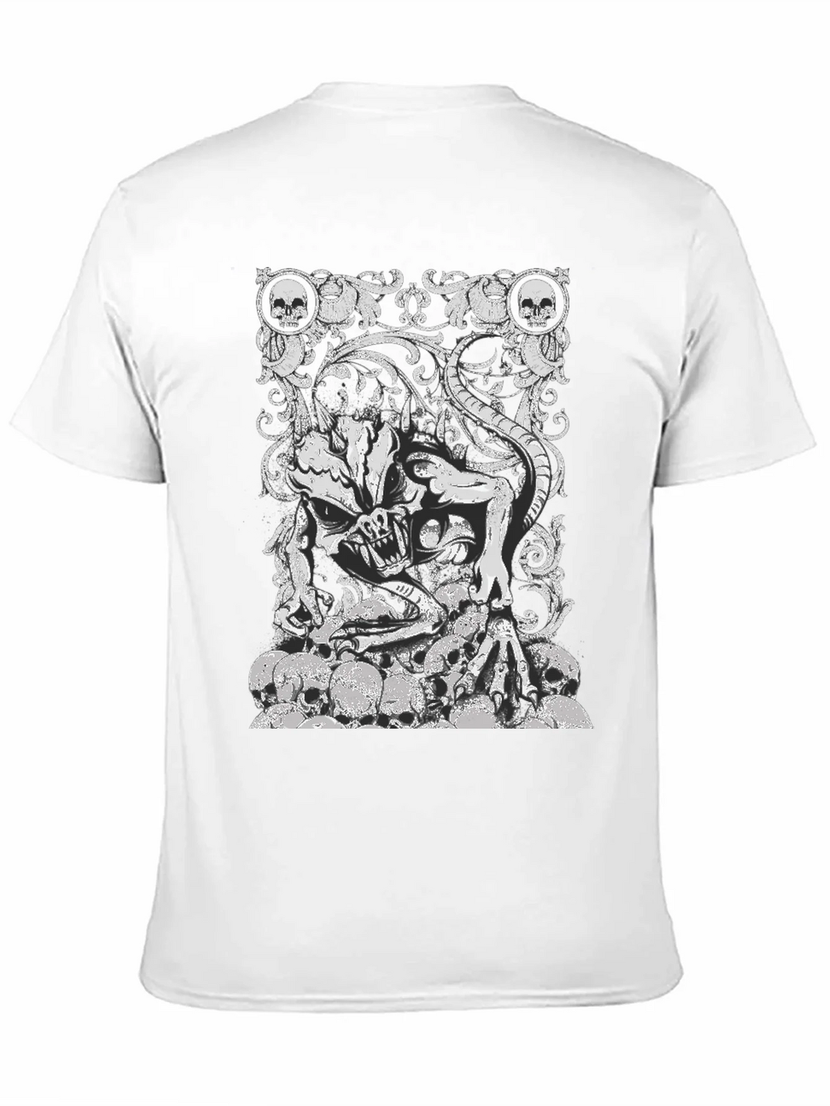 Skull Demon Graphic Black T-Shirt product image 10