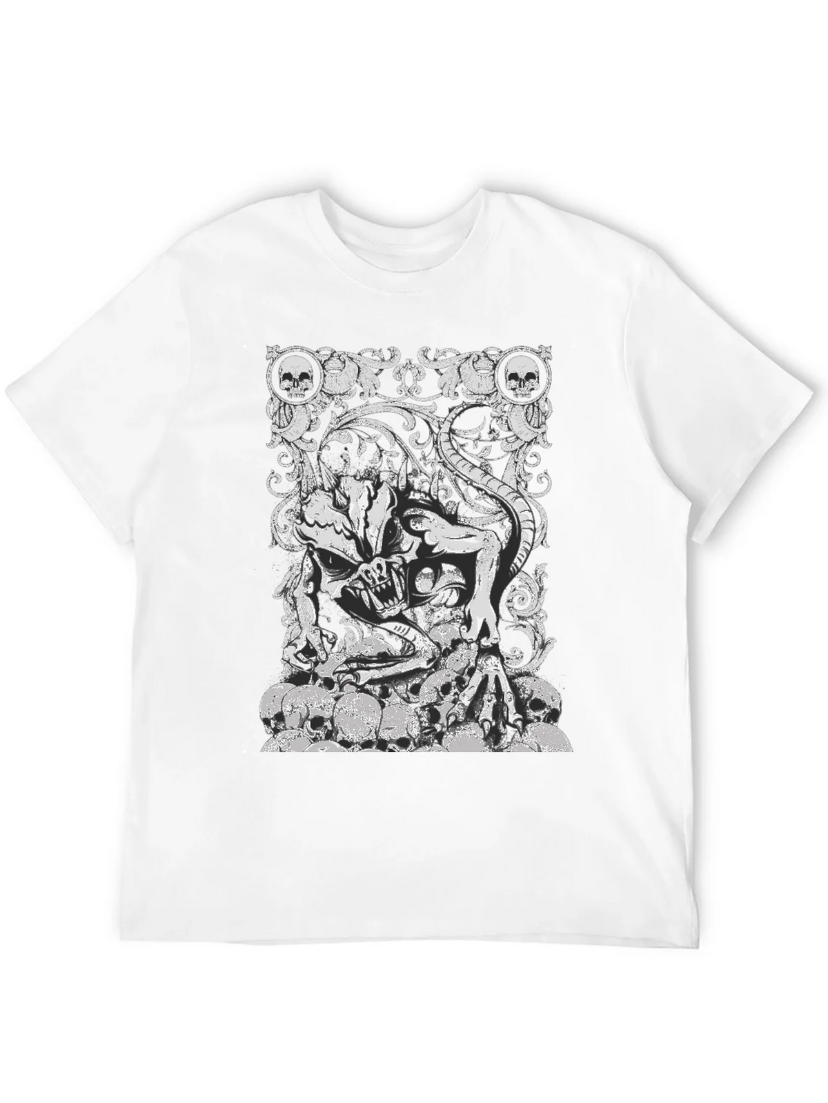 Skull Demon Graphic Black T-Shirt product image 11