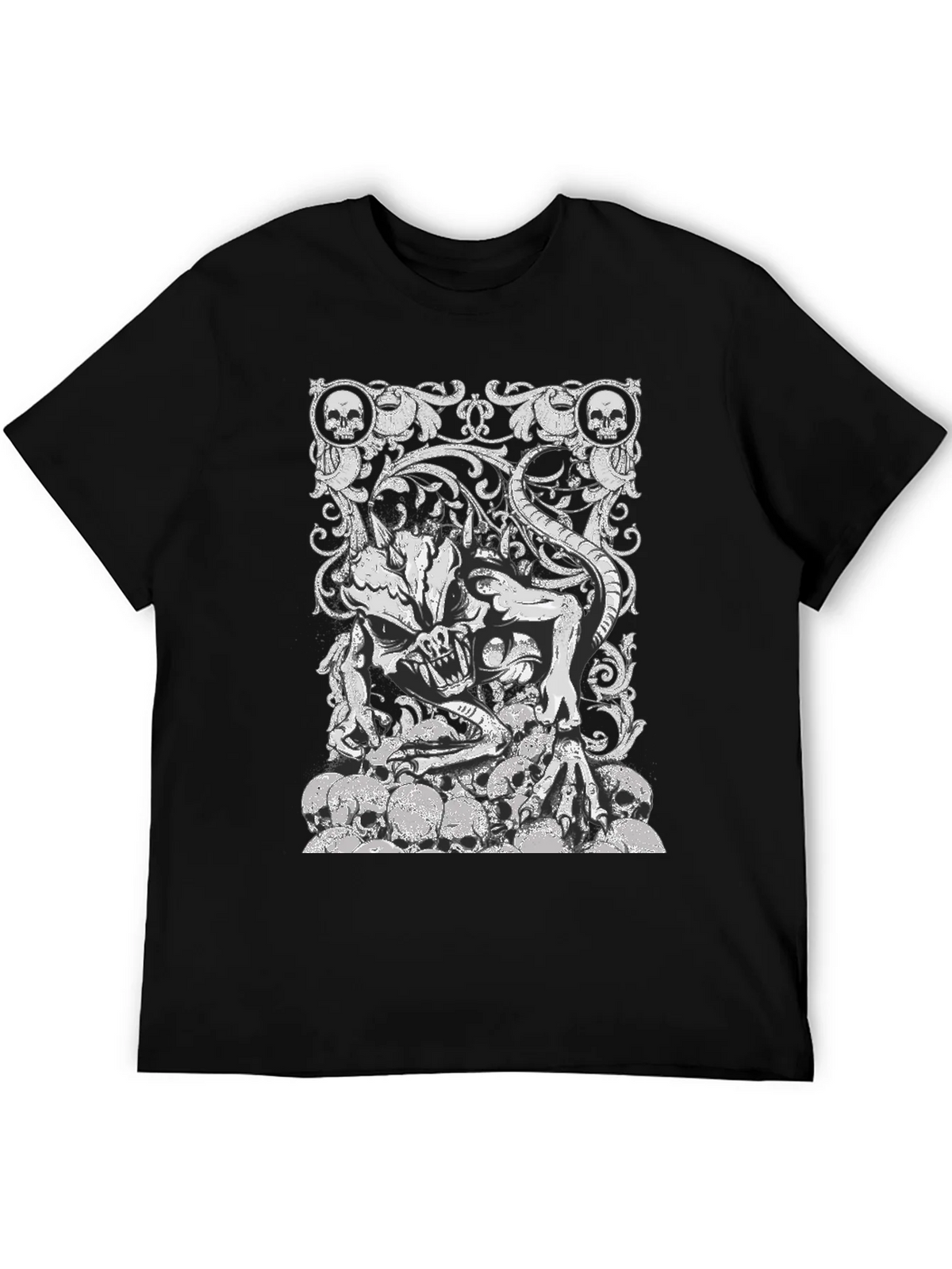 Skull Demon Graphic Black T-Shirt product image 5