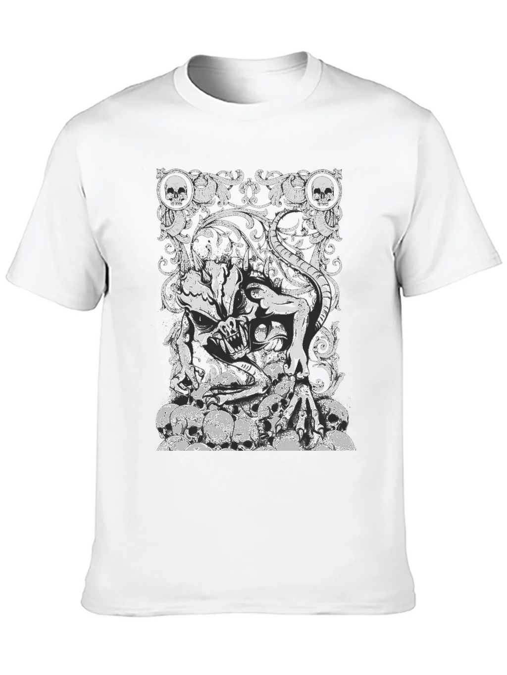Skull Demon Graphic Black T-Shirt product image 9