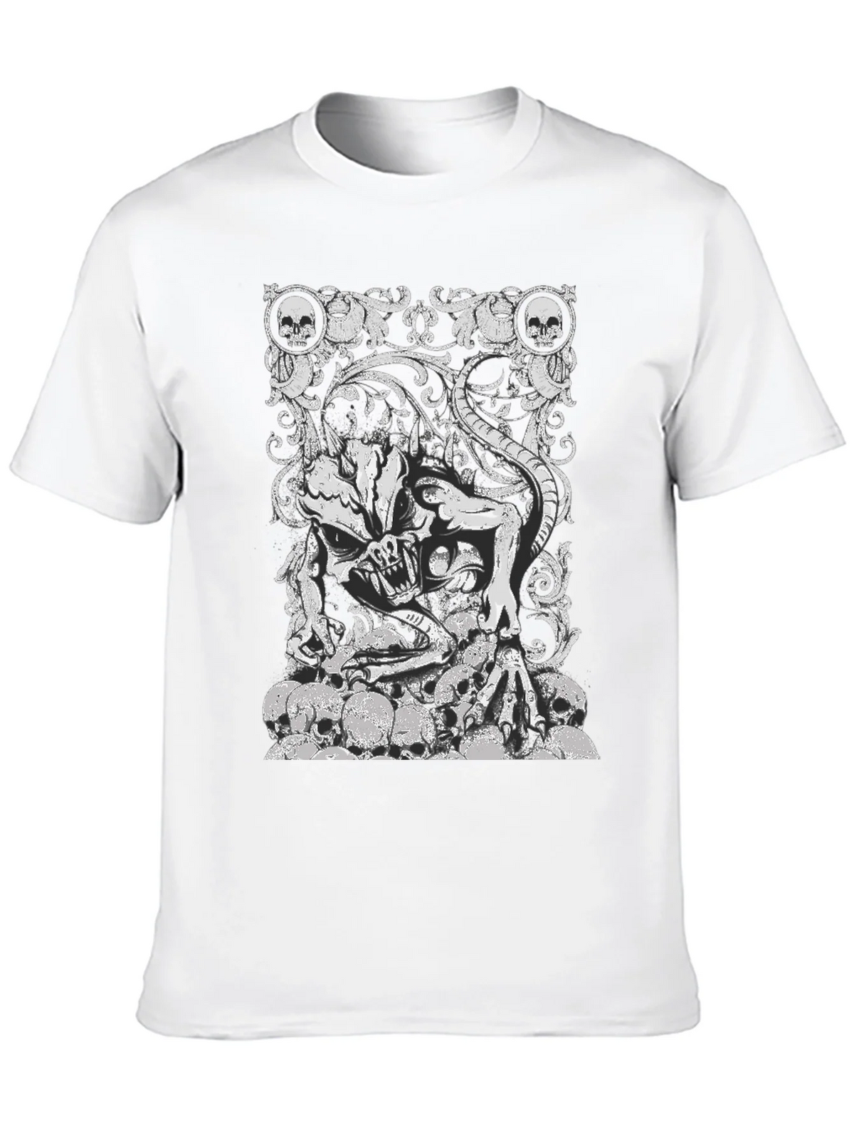 Skull Demon Graphic Black T-Shirt product image 9