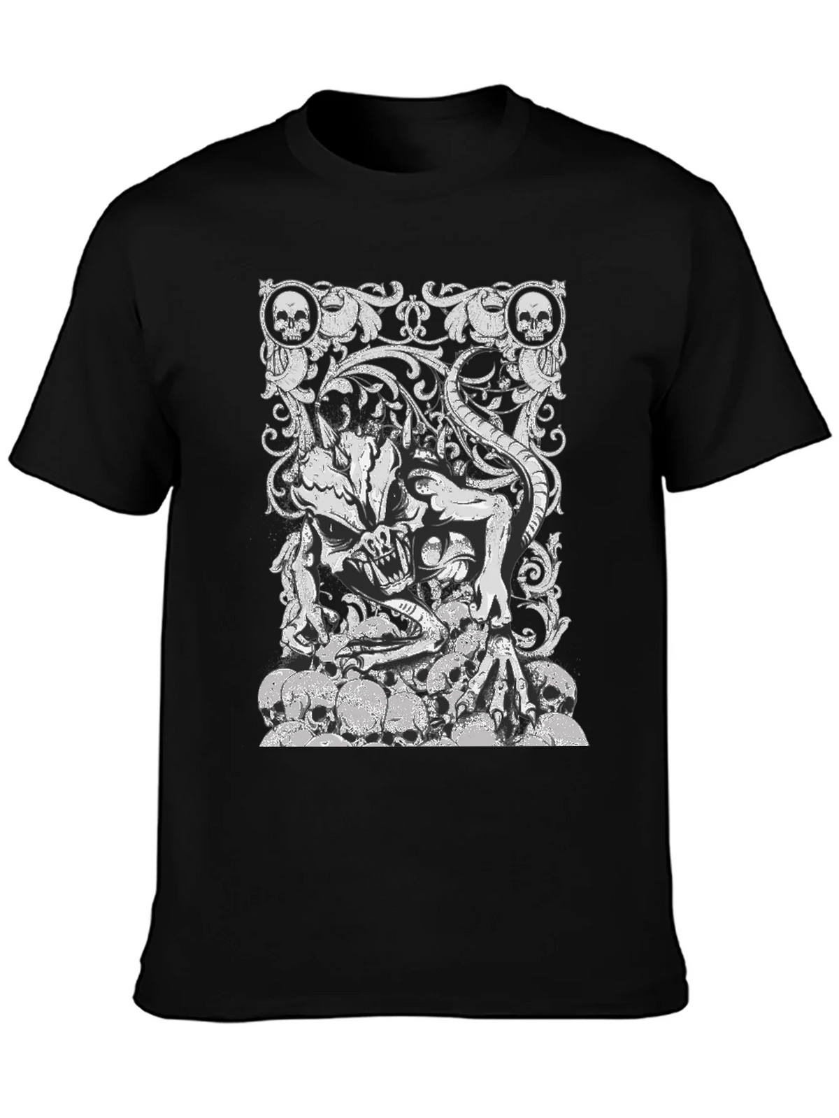 Skull Demon Graphic Black T-Shirt product image 3
