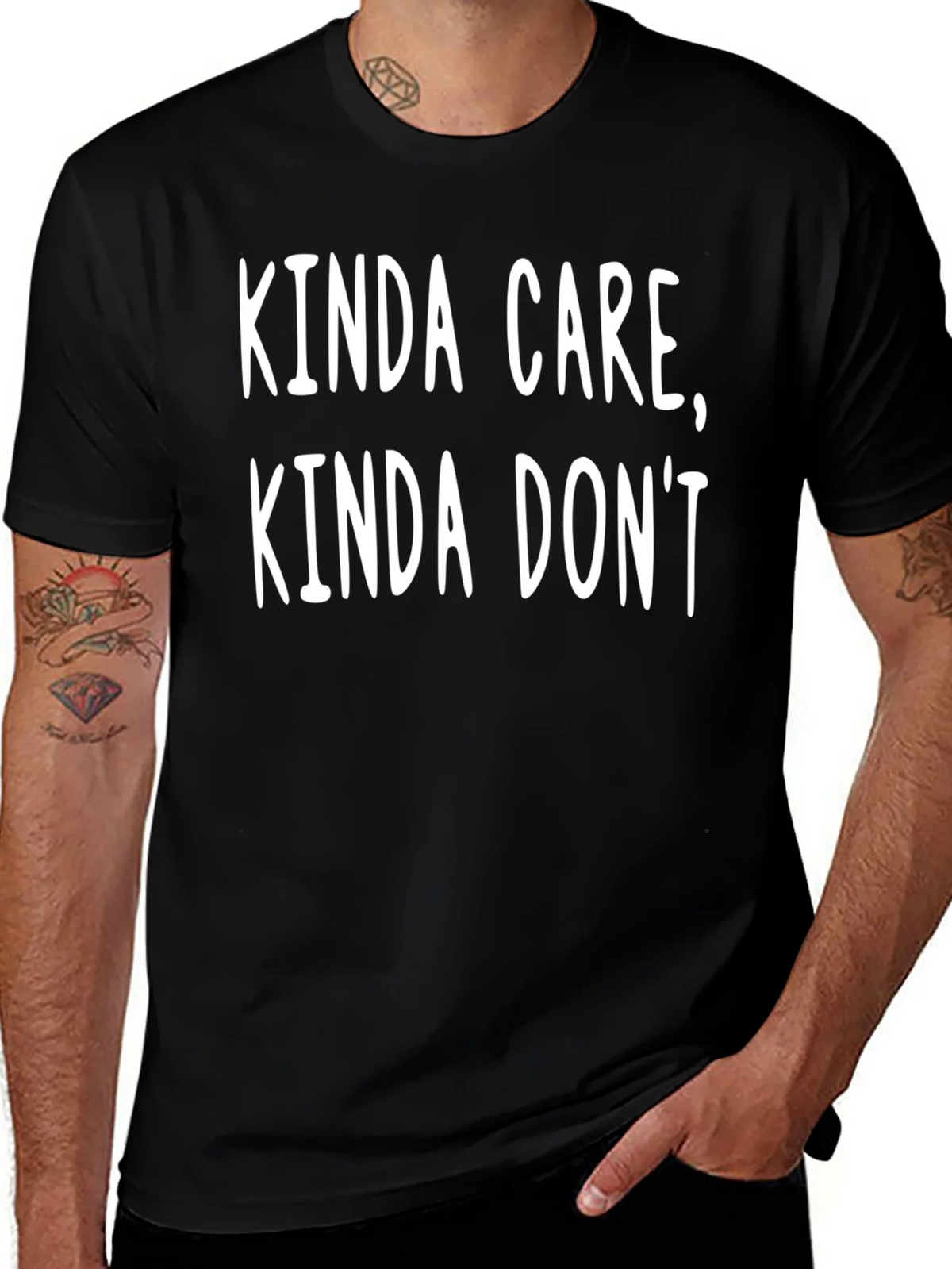 Kinda Care Dont T-Shirt Funny Slogan Tee product image 1