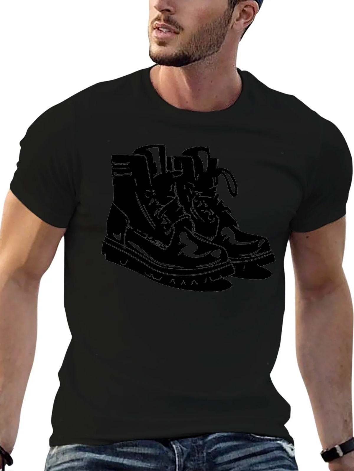 Mens Black Graphic Tee - Boots Design product image 6