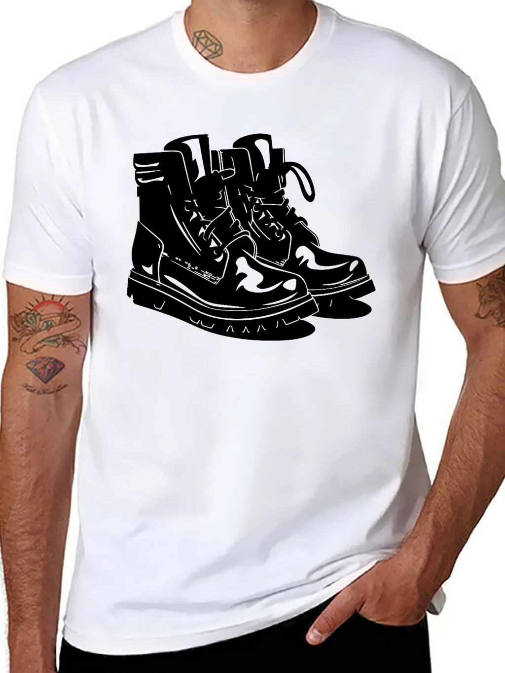 Mens Black Graphic Tee - Boots Design product image 7