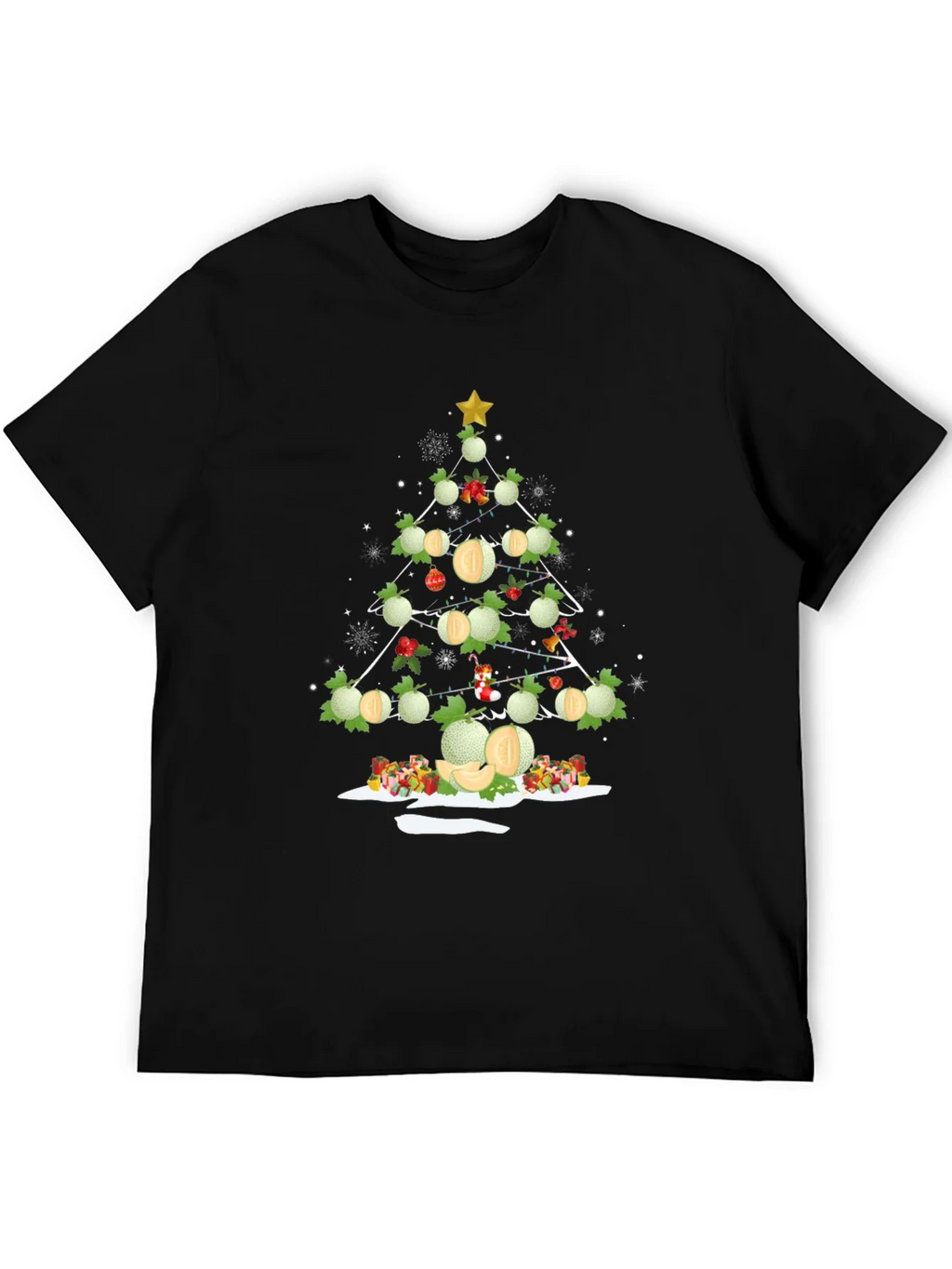 Melon Christmas Tree T-Shirt - Holiday Fun product image 5