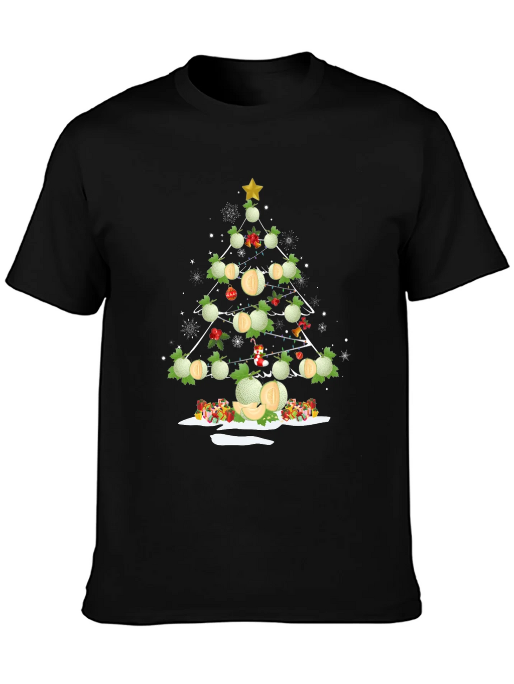 Melon Christmas Tree T-Shirt - Holiday Fun product image 3