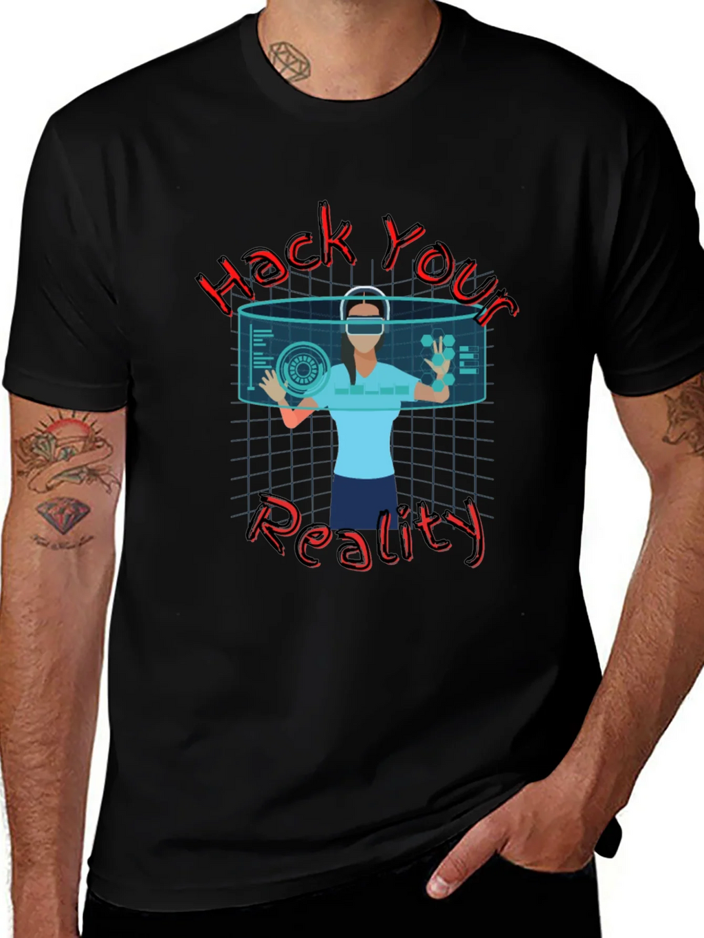 Hack Your Reality Graphic Tee - Black product image 1