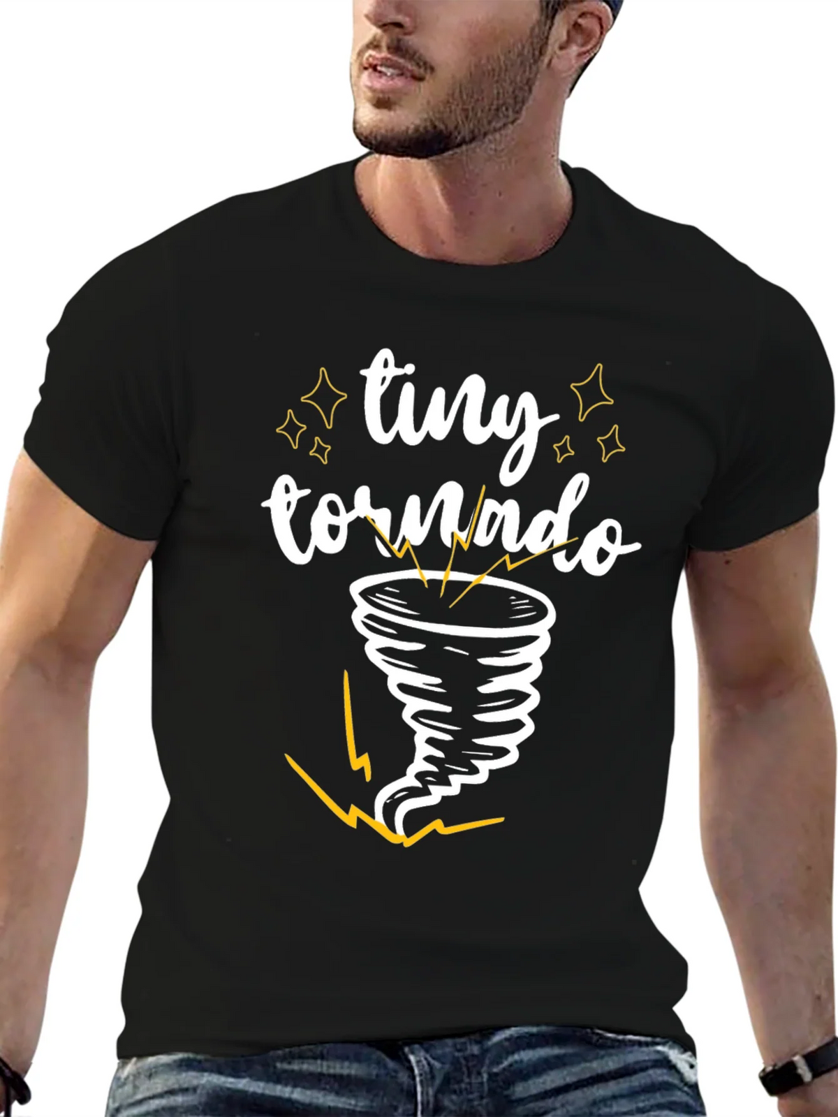 Tiny Tornado Graphic Tee - Black Cotton T-Shirt product image 3
