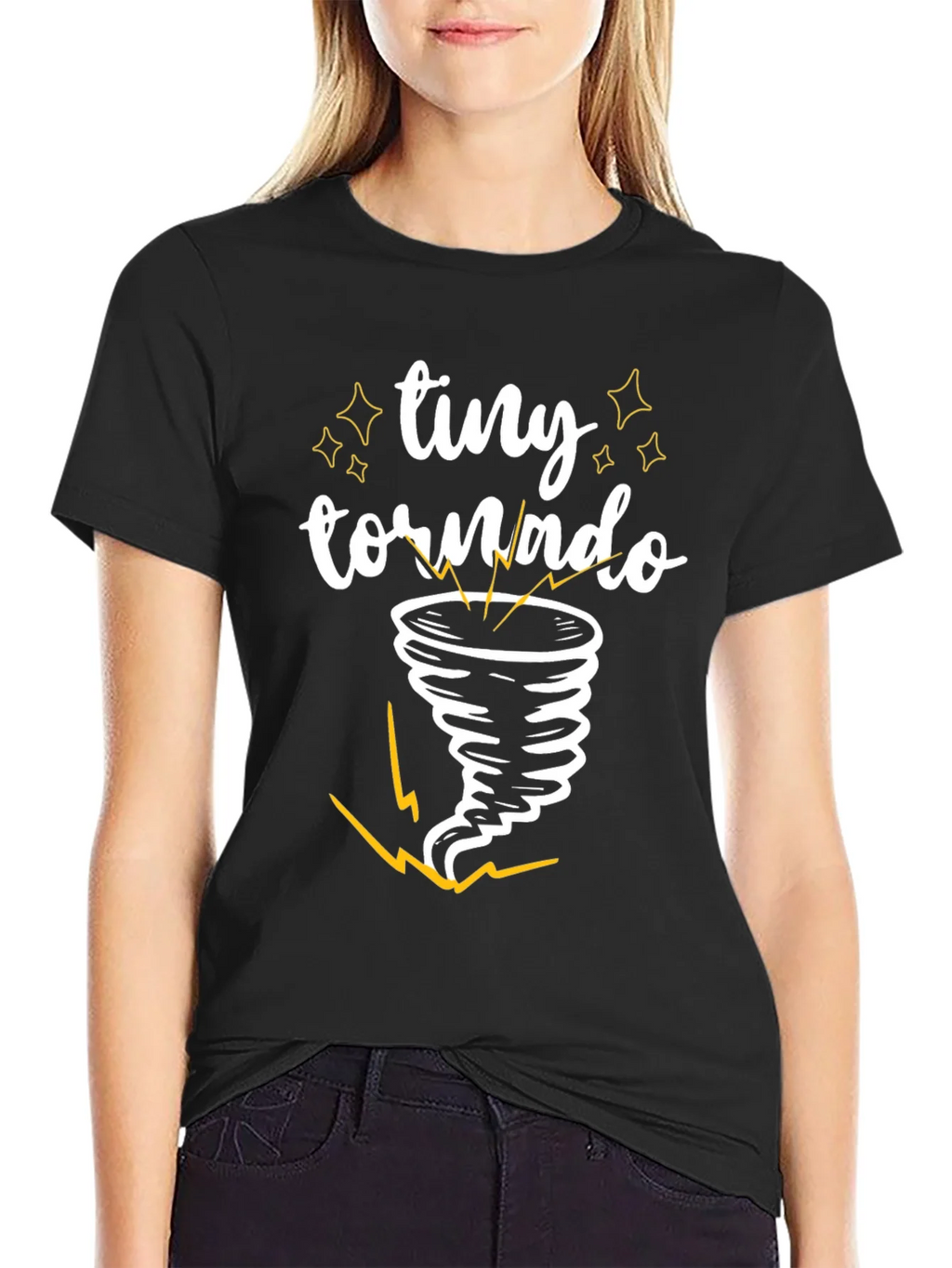 Tiny Tornado Graphic Tee - Black Cotton T-Shirt product image 1