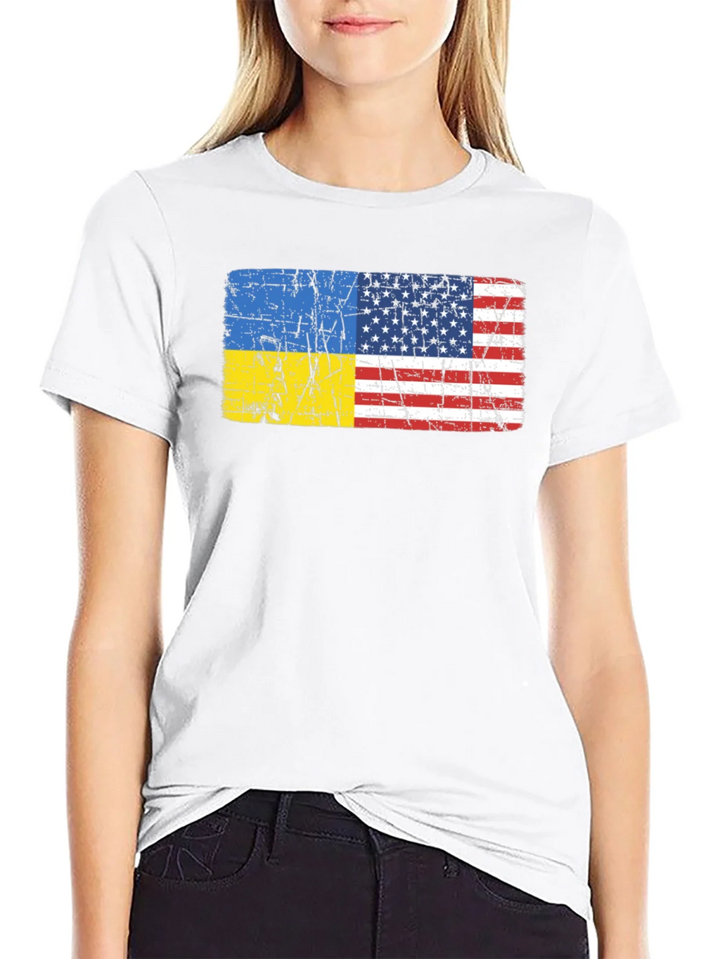 Ukraine USA Flag Graphic Tee product image 8