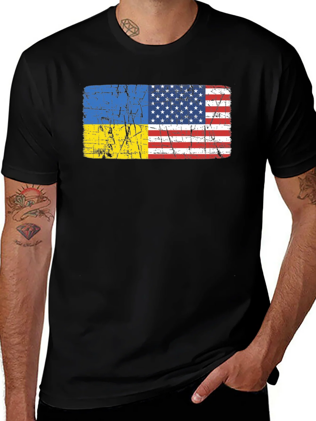 Ukraine USA Flag Graphic Tee product image 1