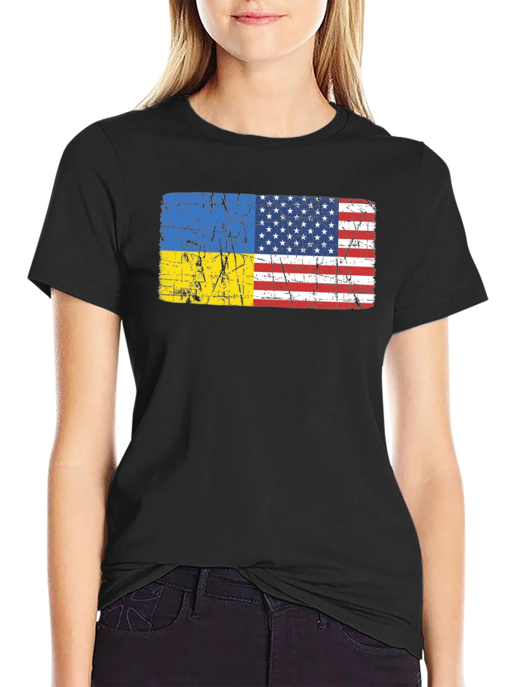 Ukraine USA Flag Graphic Tee product image 2