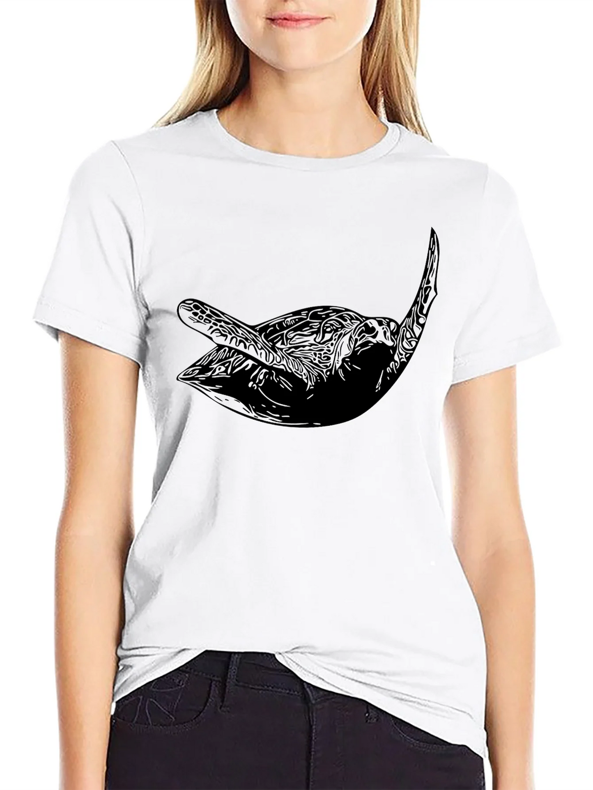 Mens Black Sea Turtle Graphic Tee product image 8