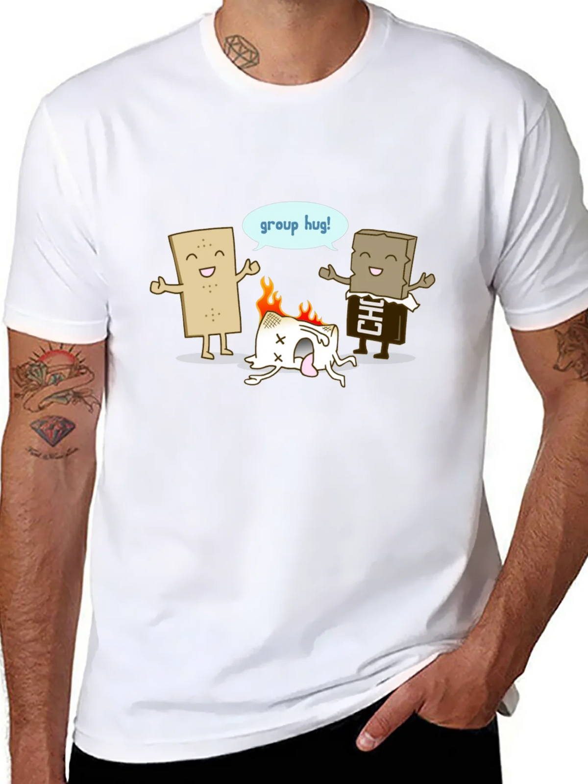 Funny Smores Group Hug Graphic Tee product image 5