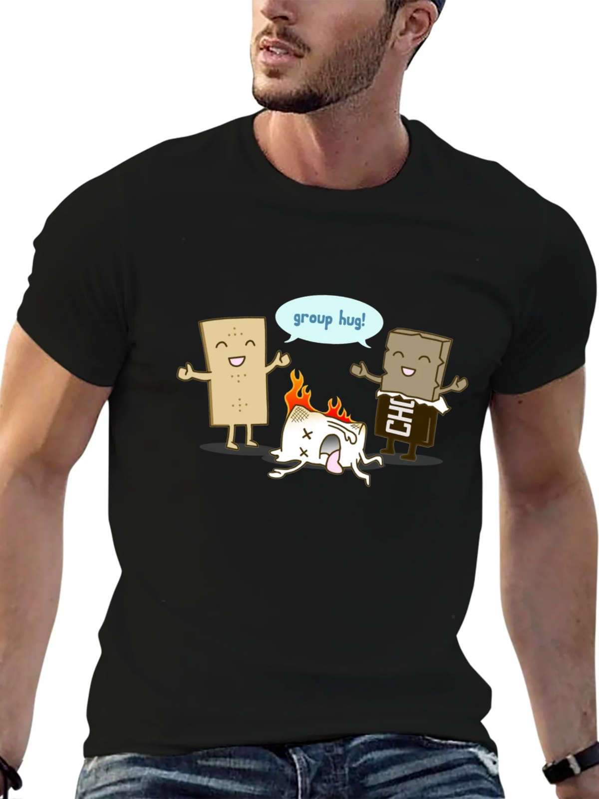 Funny Smores Group Hug Graphic Tee product image 4
