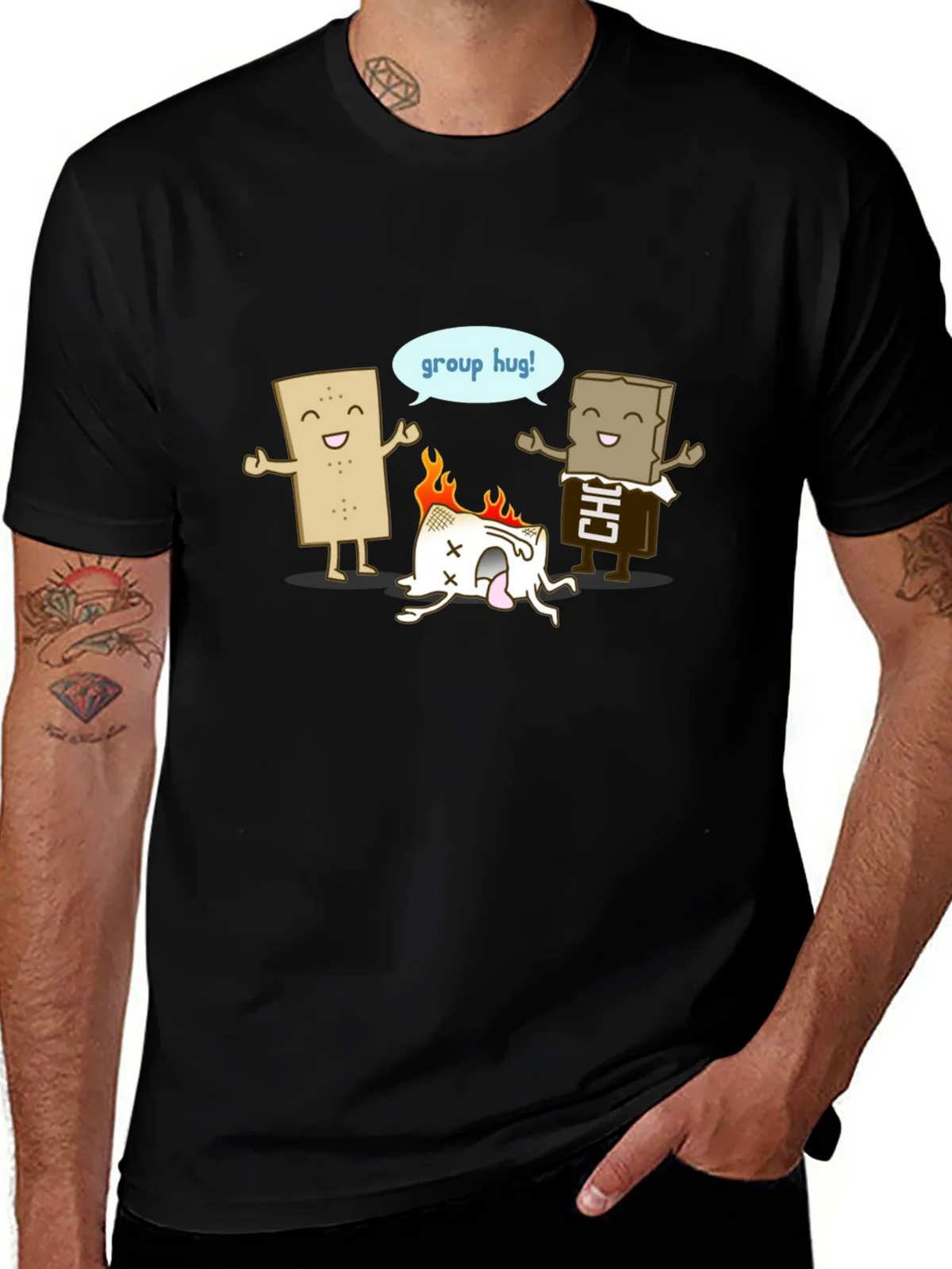 Funny Smores Group Hug Graphic Tee product image 1