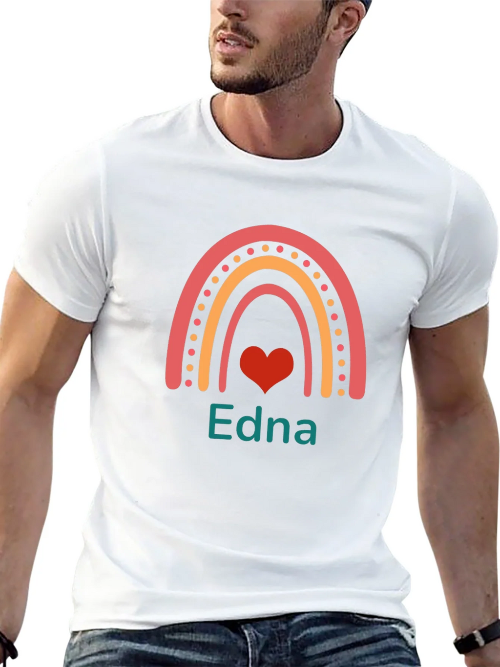 Edna Rainbow Heart Personalized T-Shirt product image 10