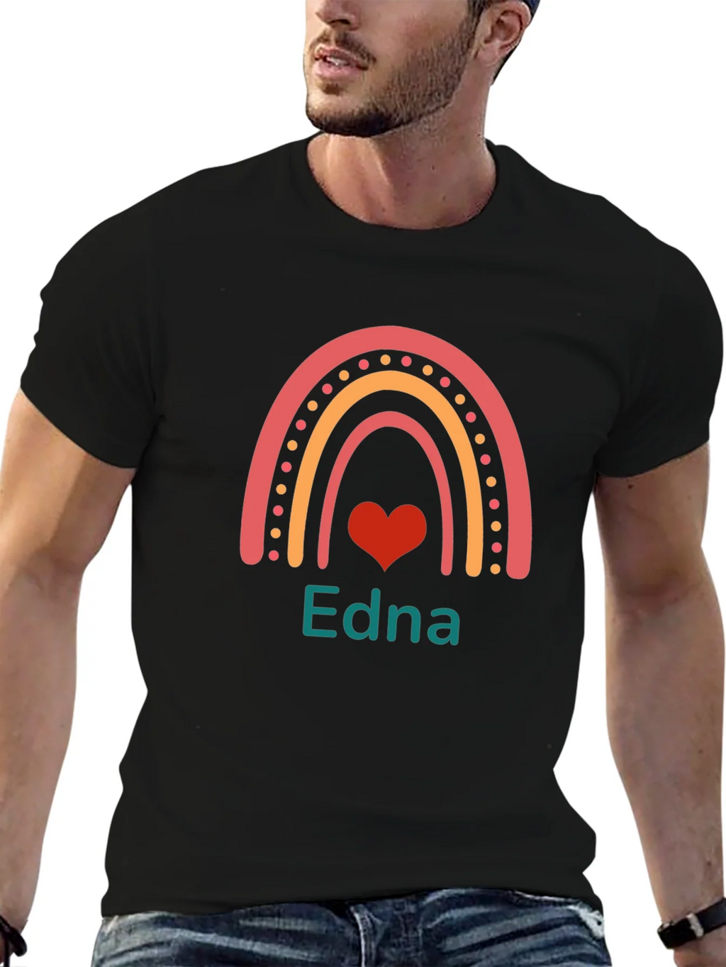 Edna Rainbow Heart Personalized T-Shirt product image 5