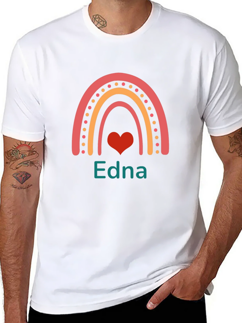 Edna Rainbow Heart Personalized T-Shirt product image 6