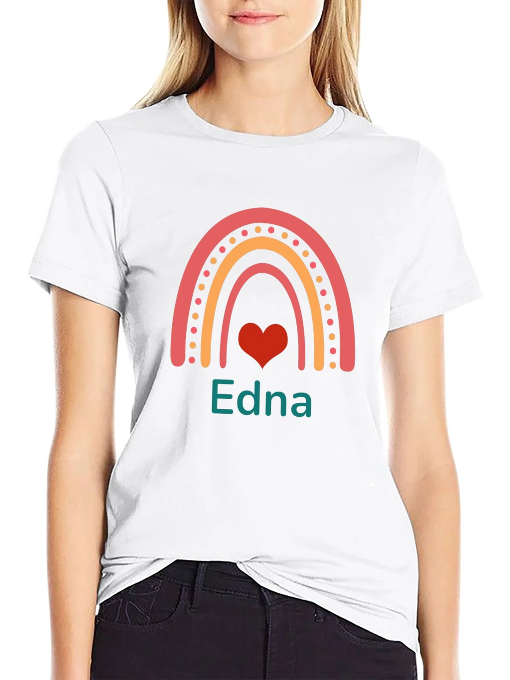 Edna Rainbow Heart Personalized T-Shirt product image 7