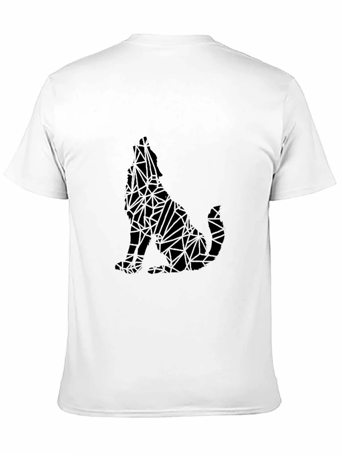 Geometric Wolf Graphic Print Black T-Shirt product image 7
